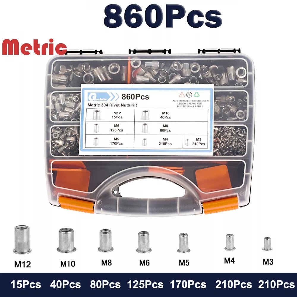 860Pcs Rivet Nut Tool Kit