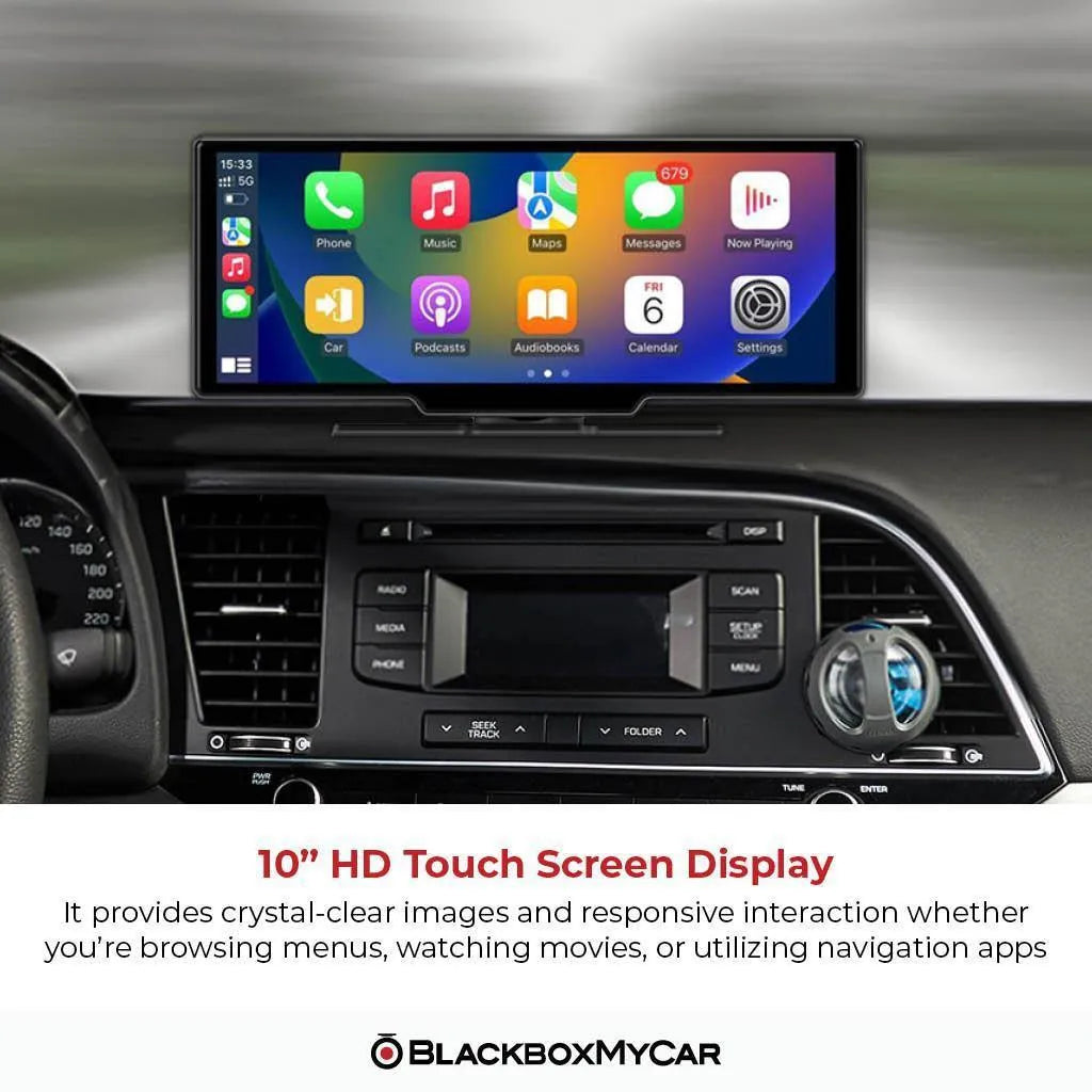 BlackboxMyCar S-Drive 10" Wireless CarPlay & Android Auto Display w/ Dash Cam